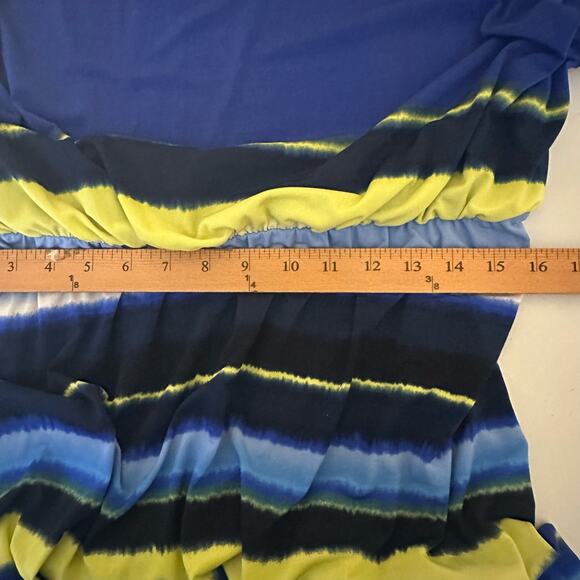 Chicos Dress Women 3 (XL) Blue Striped Sleeveless Blouson Midi Casual Beach Boho - Picture 11 of 13